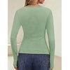 image:imageZESICA Women Fall Long Sleeve Slim Knit Lightweight Cardigan TopsPea Green