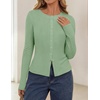image:imageZESICA Women Fall Long Sleeve Slim Knit Lightweight Cardigan TopsPea Green
