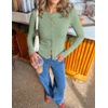 image:imageZESICA Women Fall Long Sleeve Slim Knit Lightweight Cardigan TopsPea Green