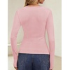 image:imageZESICA Women Fall Long Sleeve Slim Knit Lightweight Cardigan TopsPink