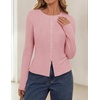 image:imageZESICA Women Fall Long Sleeve Slim Knit Lightweight Cardigan TopsPink