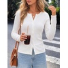 image:imageZESICA Women Fall Long Sleeve Slim Knit Lightweight Cardigan TopsWhite