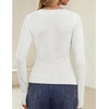 image:imageZESICA Women Fall Long Sleeve Slim Knit Lightweight Cardigan TopsWhite