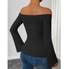 image:imageZESICA Women Off The Shoulder Tops Long Sleeve Going Out ShirtsBlack