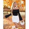 image:imageZESICA Women Off The Shoulder Tops Long Sleeve Going Out ShirtsBlack