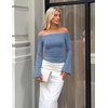 image:imageZESICA Women Off The Shoulder Tops Long Sleeve Going Out ShirtsBlue