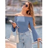 image:imageZESICA Women Off The Shoulder Tops Long Sleeve Going Out ShirtsBlue