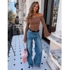 image:imageZESICA Women Off The Shoulder Tops Long Sleeve Going Out ShirtsBrown