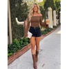 image:imageZESICA Women Off The Shoulder Tops Long Sleeve Going Out ShirtsBrown