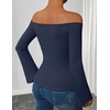 image:imageZESICA Women Off The Shoulder Tops Long Sleeve Going Out ShirtsNavy