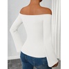 image:imageZESICA Women Off The Shoulder Tops Long Sleeve Going Out ShirtsWhite
