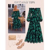 image:imageZESICA Womens 2026 Fall Long Sleeve Floral Maxi DressTurquoise