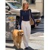 image:imageZESICA Womens Cute Tie Shoulder Going Out Y2K Tops Long Sleeve ShirtsNavy