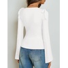image:imageZESICA Womens Cute Tie Shoulder Going Out Y2K Tops Long Sleeve ShirtsWhite