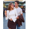 image:imageZESICA Womens Cute Tie Shoulder Going Out Y2K Tops Long Sleeve ShirtsWhite