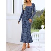 image:imageZESICA Womens Fall Long Sleeve Bodycon Mesh Wedding Guest Formal DressDustyblue