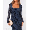 image:imageZESICA Womens Fall Long Sleeve Bodycon Mesh Wedding Guest Formal DressNavy