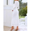 image:imageZESICA Womens Fall Long Sleeve Bodycon Mesh Wedding Guest Formal DressWhite