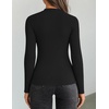 image:imageZESICA Womens Fall Long Sleeve Twist Knot Business Casual TopsBlack