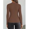 image:imageZESICA Womens Fall Long Sleeve Twist Knot Business Casual TopsBrown