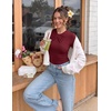 image:imageZESICA Womens Fall Long Sleeve Twist Knot Business Casual TopsBurgundy