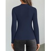 image:imageZESICA Womens Fall Long Sleeve Twist Knot Business Casual TopsNavy