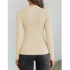 image:imageZESICA Womens Fall Long Sleeve Twist Knot Business Casual TopsSand