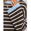 image:imageZESICA Womens Fall Winter Sweaters 2026 Lace Trim Pullover TopsBrown Stripe