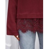 image:imageZESICA Womens Fall Winter Sweaters 2026 Lace Trim Pullover TopsBurgundy