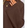 image:imageZESICA Womens Fall Winter Sweaters 2026 Lace Trim Pullover TopsCoffee