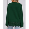 image:imageZESICA Womens Fall Winter Sweaters 2026 Lace Trim Pullover TopsDark Green