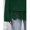 image:imageZESICA Womens Fall Winter Sweaters 2026 Lace Trim Pullover TopsDark Green