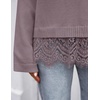 image:imageZESICA Womens Fall Winter Sweaters 2026 Lace Trim Pullover TopsDusty Purple