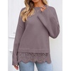 image:imageZESICA Womens Fall Winter Sweaters 2026 Lace Trim Pullover TopsDusty Purple