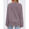 image:imageZESICA Womens Fall Winter Sweaters 2026 Lace Trim Pullover TopsDusty Purple