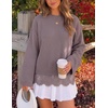 image:imageZESICA Womens Fall Winter Sweaters 2026 Lace Trim Pullover TopsDusty Purple