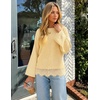image:imageZESICA Womens Fall Winter Sweaters 2026 Lace Trim Pullover TopsLight Yellow