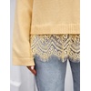 image:imageZESICA Womens Fall Winter Sweaters 2026 Lace Trim Pullover TopsLight Yellow