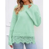 image:imageZESICA Womens Fall Winter Sweaters 2026 Lace Trim Pullover TopsMint