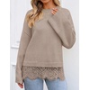 image:imageZESICA Womens Fall Winter Sweaters 2026 Lace Trim Pullover TopsOats