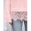 image:imageZESICA Womens Fall Winter Sweaters 2026 Lace Trim Pullover TopsPink