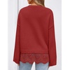 image:imageZESICA Womens Fall Winter Sweaters 2026 Lace Trim Pullover TopsRust