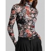 image:imageZESICA Womens Mesh Sheer Turtleneck Long Sleeve Going Out TopsNewblack