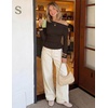 image:imageZESICA Womens Off Shoulder Fall Long Sleeve Y2k Cute Going Out TopsCoffee Brown
