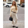 image:imageZESICA Womens Off Shoulder Long Sleeve Cinched Waist Going Out TopsApricot