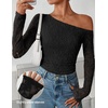 image:imageZESICA Womens Off Shoulder Long Sleeve Lace Going Out TopsBlack