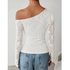 image:imageZESICA Womens Off Shoulder Long Sleeve Lace Going Out TopsWhite