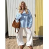 image:imageZESICA Womens Striped Oversized Fall Long Sleeve TShirts Y2K Going Out TopLight Blue