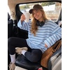 image:imageZESICA Womens Striped Oversized Fall Long Sleeve TShirts Y2K Going Out TopLight Blue
