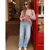 image:imageZESICA Womens Striped Oversized Fall Long Sleeve TShirts Y2K Going Out TopPink